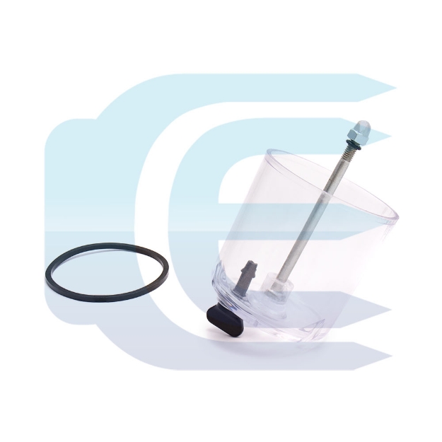 Plastic Fuel Sediment Bowl +Seals and nut for JCB 3CX 412 535-95 716-51 930-2 8015 FASTRAC 125-65 ROBOT 1105 JS130 TM270 32/904709